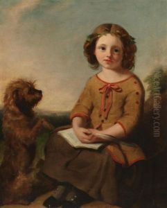 Portrait Of Young Girl With Terrier by Richard Ansdell