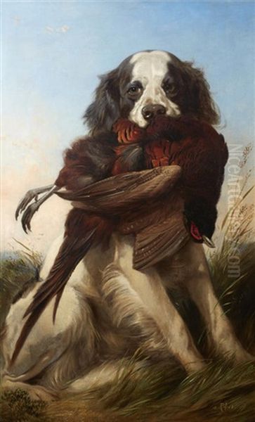 Setter With A Pheasant - view 1