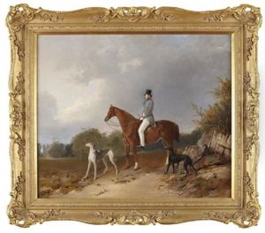 Archibald Montgomerie, 13th Earl Of Eglinton On Horseback Before Eglinton Castle by Richard Ansdell