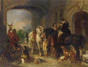 The Return From Hawking, Portraits Of Lord Francis Egerton And His Family by Richard Ansdell