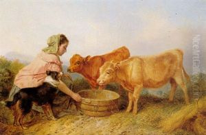 Watering Calves by Richard Ansdell