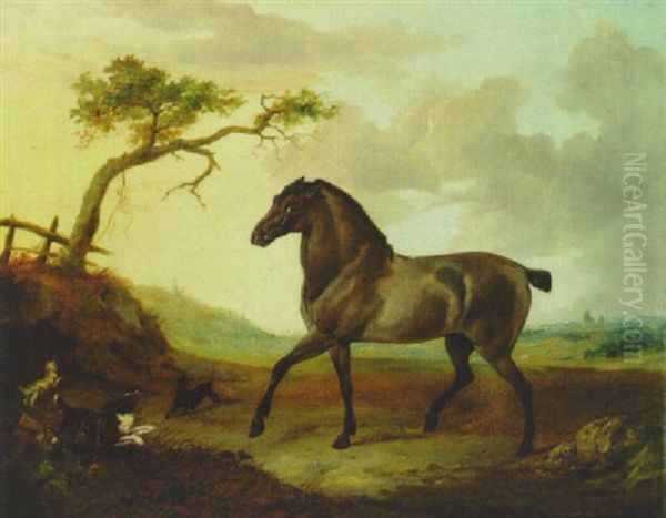 A Bay Horse In A Landscape - view 1
