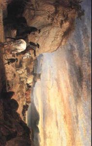 Drovers And Dogs In A Rocky Landscape