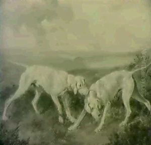 Tip And Nell, Pointers On A Moor by Richard Ansdell