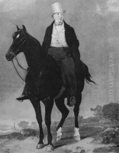 Portrait Of Lord Talbot Mounted On A Dark Bay Hunter