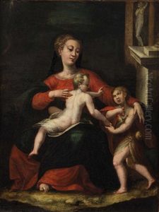Madonna Mit Dem Jesusknaben, Der Den Tauferknaben Segnet Madonna Mit Dem Jesusknaben, Der Den Tauferknaben Segnet
