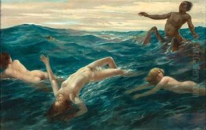 Poseidon Und Nereiden In Den Wogen by Eduard Ansen-Hofmann