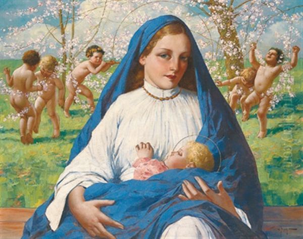 Madonna Mit Kind Unter Bluhenden Zweigen - view 1