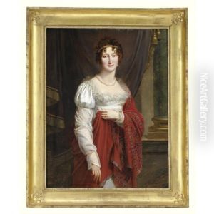 Portrait Of A Lady by Antoine Jean Joseph Ansiaux