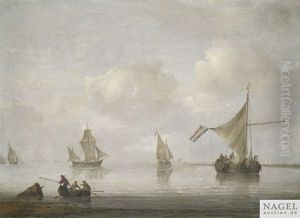 Segelschiffe Auf Reede by Arnoldus van Anthonissen