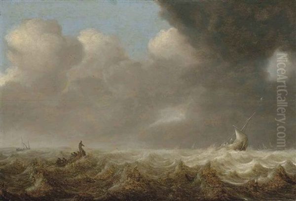 Fishing Boats In Rough Seas - view 1