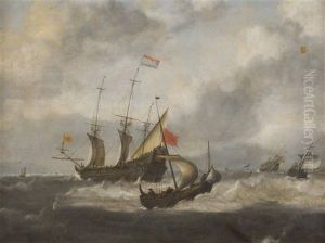 Dutch Shipping In Rough Seas by Hendrick Van Anthonissen