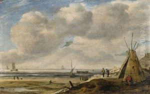Coastal Landscape With A Tent by Hendrick Van Anthonissen