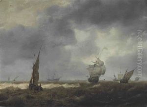 Shipping In A Choppy Sea by Hendrick Van Anthonissen