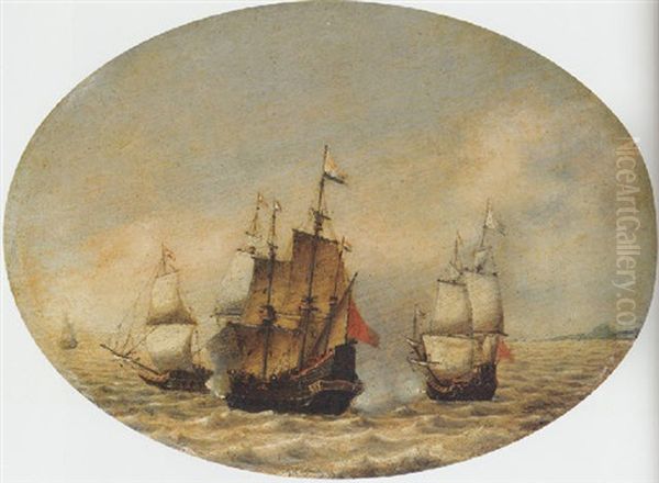 A Dutch Merchantman Under Attack Offshore - view 1