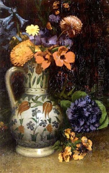 Fleurs Dans Un Vase Au Decor D'iznik - view 1