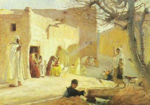 Scene Du Village Dans Le Sud-algerien by Louis Joseph Anthonissen