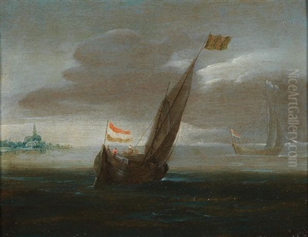 A Fishing Boat On A Choppy Sea Of The Coast - view 1