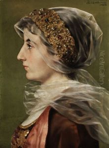 Halbbildnis Einer Jungen Frau by Jean-Baptiste Anthony