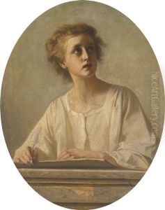 Child At A Writing Desk by Alexandre Antigna