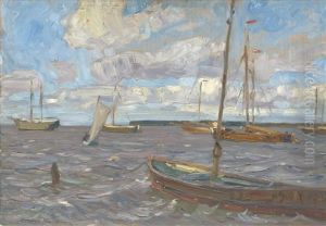 Stimmung I: Fischerboote An Der Kuste Vor Usedom by Otto Antoine