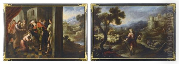Samuel Anoints David; David Triumphs Over Goliath (pair) - view 1
