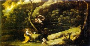 Magdalena Penitente En Un Paisaje Con Angelitos by Francisco Antolinez Y Ochoa