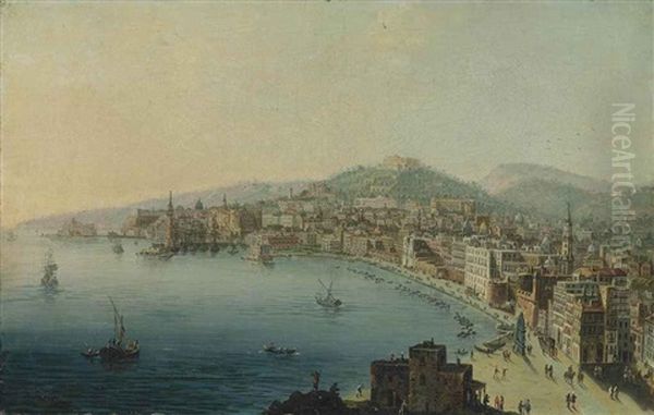 A View Of The Bay Of Naples, With Figures On The Riviera Di Chiaia - view 1