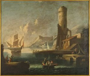 Veduta Di Porto Con Vecchia Torre Veduta Di Porto Con Vecchia Torre