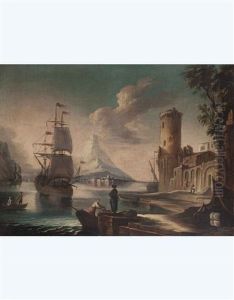 Paesaggio Con Nave, Figure E Torre D'avvistamento