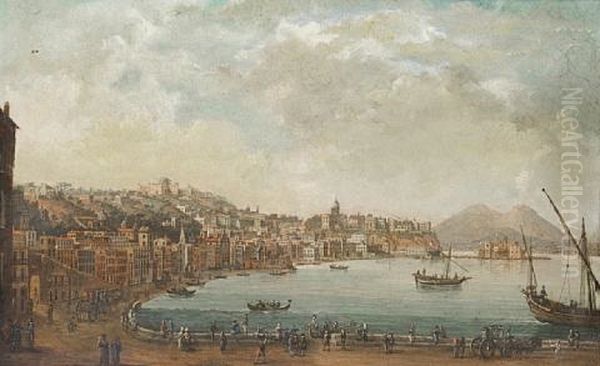 Naples And The Riviera Di Chiaia From The Convento Di Sant'antonio, With Mount Vesuvius In The Distance - view 1