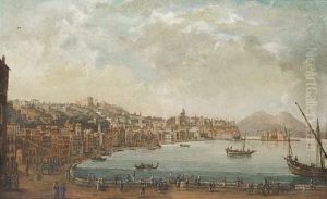 Naples And The Riviera Di Chiaia From The Convento Di Sant'antonio, With Mount Vesuvius In The Distance Naples And The Riviera Di Chiaia From The Convento Di Sant'antonio, With Mount Vesuvius In The Distance