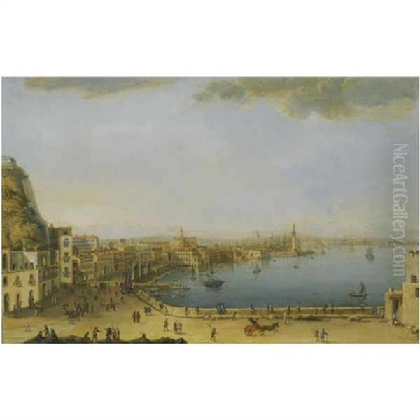 Naples, A View Of The Strada Di Santa Lucia From Pizzofalcone To The Ponte Della Maddalena - view 1
