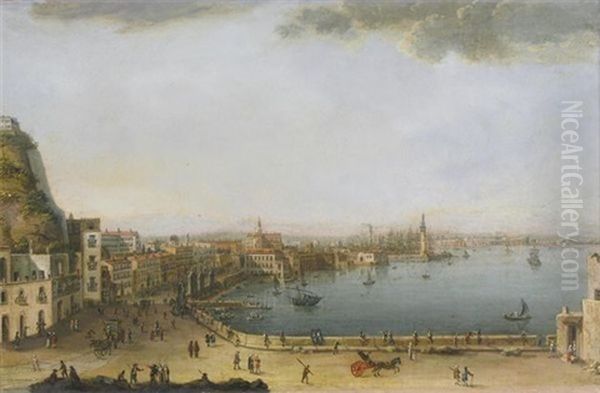 Naples, A View Of The Strada Di Santa Lucia From Pizzofalcone To The Ponte Della Maddalena - view 1