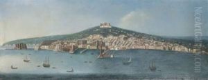 Napoli Dal Mare, Con La Lanterna Del Molo E La Collina Del Vomero