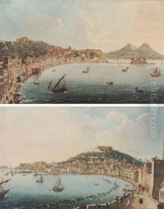 A View Of Naples From The North With The Certosa Di San Martino And Vesuvius A View Of Naples From The North With The Certosa Di San Martino And Vesuvius