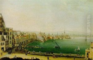 View Of The Strada Di Santa Lucia, Naples by Pietro Antoniani