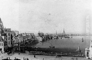 A View Of The Strada Di Santa Lucia, Naples by Pietro Antoniani