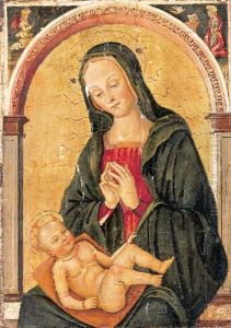 The Madonna And Child In A Niche, With The Annunciation In The Spandrels by Antonio Massari da Viterbo