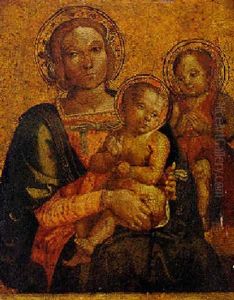Madonna And Child With Saint John The Baptist by Antonio Massari da Viterbo