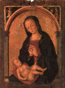 The Madonna And Sleeping Christ Child by Antonio Massari da Viterbo