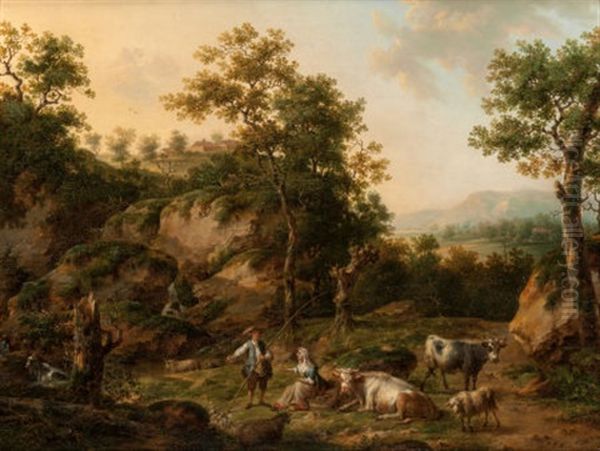 Landscape With Cowherd And Shepherdess - view 1