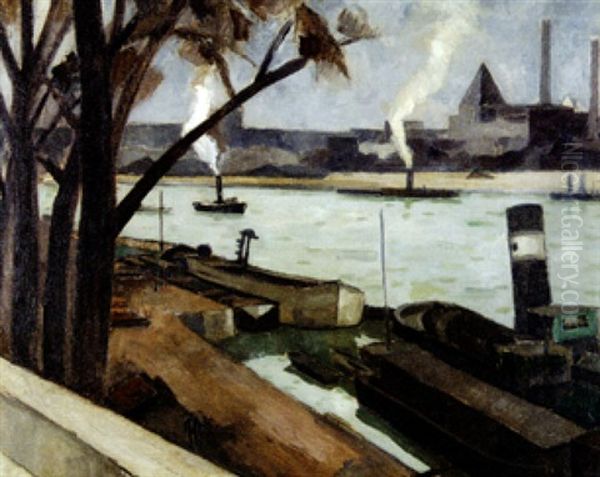 Remorqueurs Et Peniches A Quai - view 1