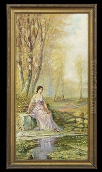 Wooded Landscape With Nymph - view 1