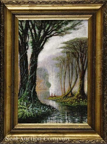 Early Morning On The Bayou Among The Cypress Trees - view 1