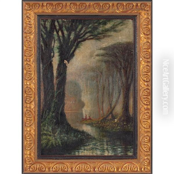 Early Morning View Of Cypress Trees Along The Bayou - view 1
