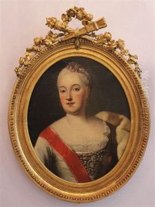 Half Portrait Of The Young Katharina Ii The Great (1729-1796) by Aleksei Petrovich Antropov
