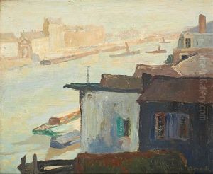 Vue D"un Estuaire Anime by Armand Adrien Marie Apol