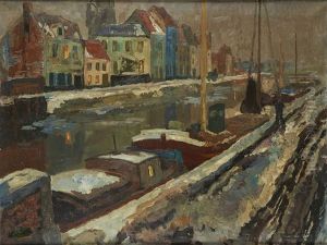 Bords De Canal Enneiges by Armand Adrien Marie Apol