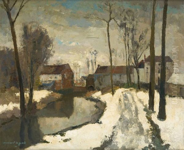 Paysage Enneige Avec Riviere - view 1